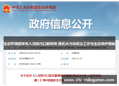 生态环境部发布入河排污口新政策 强化水污染防治工作与生态保护措施